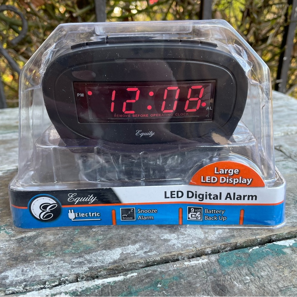 Equity Black LED Alarm Clock